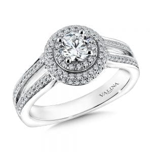 Round Double Halo Diamond Engagement Ring