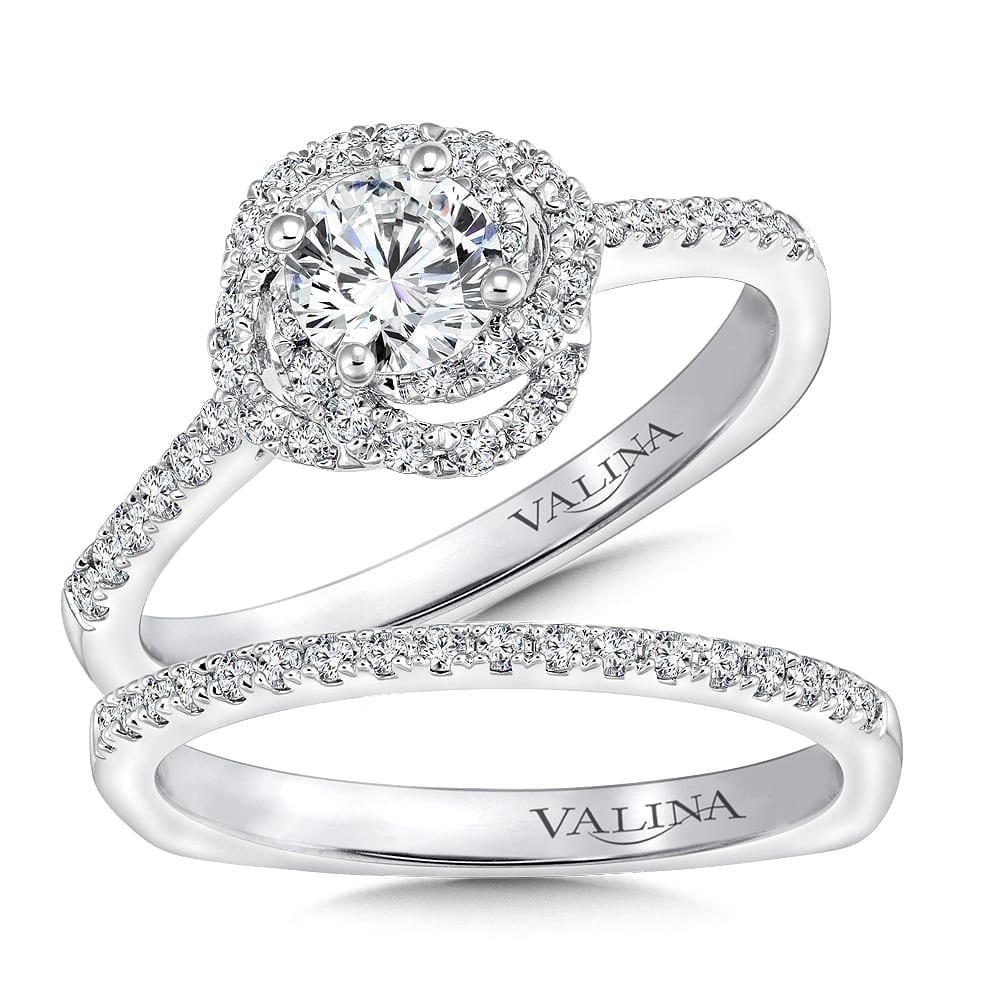 Floral Shaped Halo Diamond Enagement Ring - Image 3