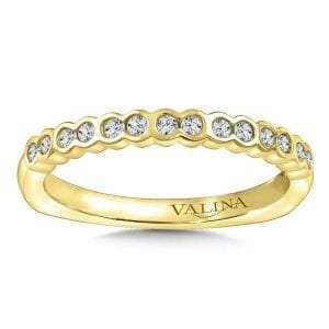 Stackable Bezel-Set Diamond Wedding Band