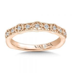 Decorative Milgraine Stackable Diamond Wedding Band