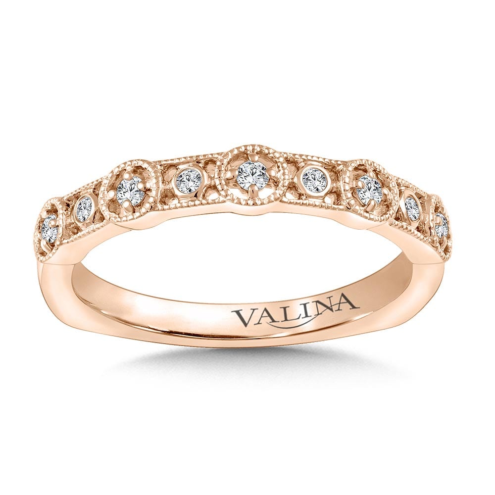 Decorative Milgraine Stackable Diamond Wedding Band