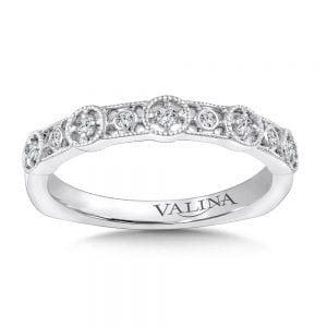 Decorative Milgraine Stackable Diamond Wedding Band