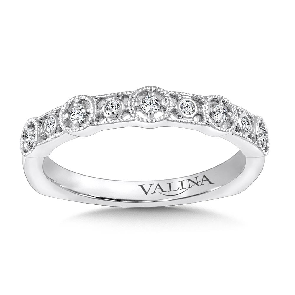 Decorative Milgraine Stackable Diamond Wedding Band