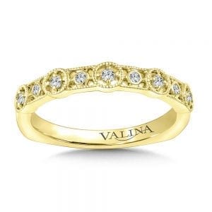 Decorative Milgraine Stackable Diamond Wedding Band