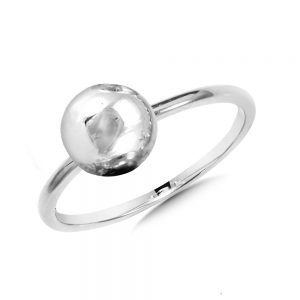 Sterling Silver Solitaire Ball Ring