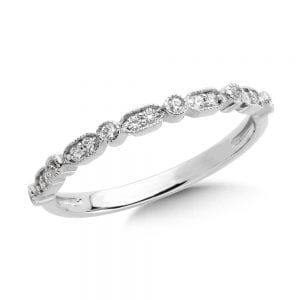 Pave set Diamond Open Heirloom Design Stackable, Anniversary Ring