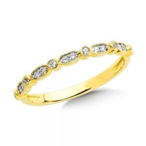 14k Gold and Diamond Stackable Ring