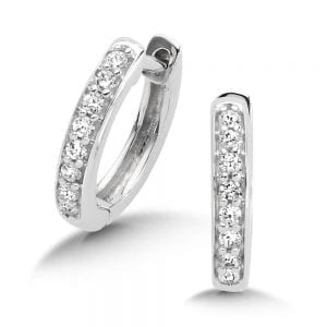 Pave set Diamond Huggy Hoop Earrings