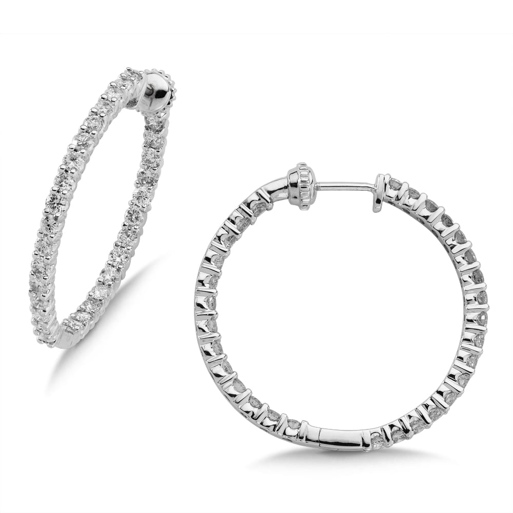 Pave set Diamond Reflection Hoops