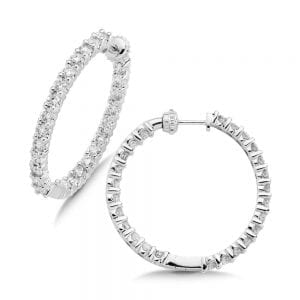 Pave set Diamond Reflection Hoops
