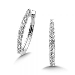 Pave set Diamond Heirloom Oval Hoops