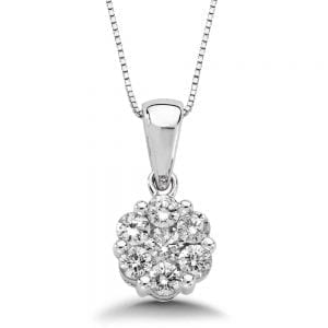 Pave Set Diamond Cluster Pendant