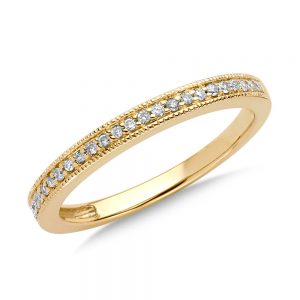 Pave set Diamond Stackable Ring in 10k Yellow Gold