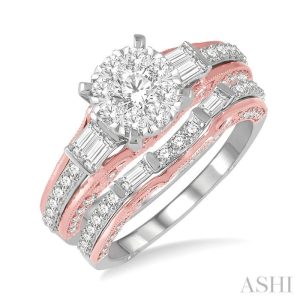 ROUND SHAPE LOVEBRIGHT DIAMOND WEDDING SET