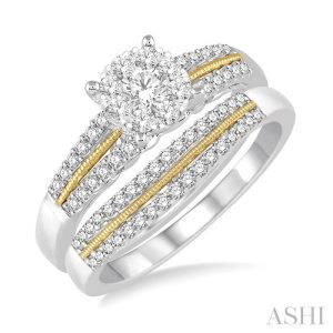 ROUND SHAPE LOVEBRIGHT DIAMOND WEDDING SET