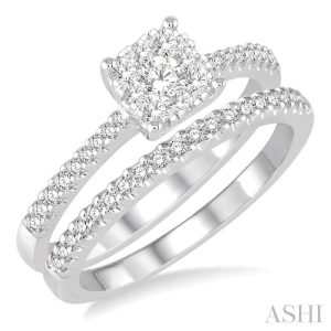 PRINCESS SHAPE LOVEBRIGHT DIAMOND WEDDING SET