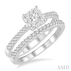 PRINCESS SHAPE LOVEBRIGHT DIAMOND WEDDING SET