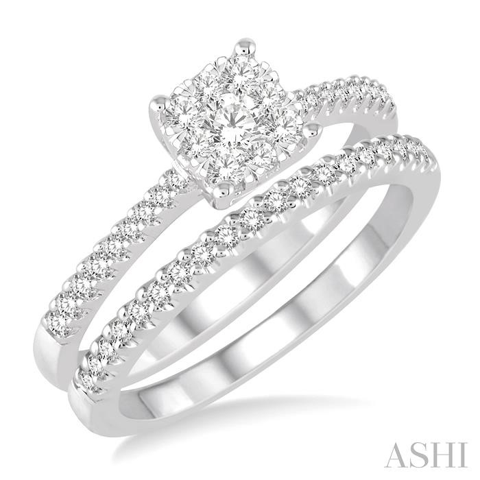 PRINCESS SHAPE LOVEBRIGHT DIAMOND WEDDING SET
