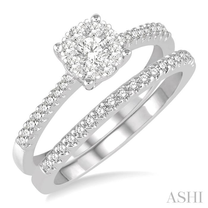 Round Shape Lovebright Diamond Wedding Set