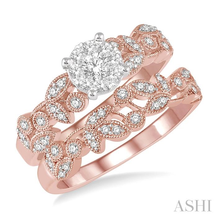 Round Shape Lovebright Diamond Wedding Set