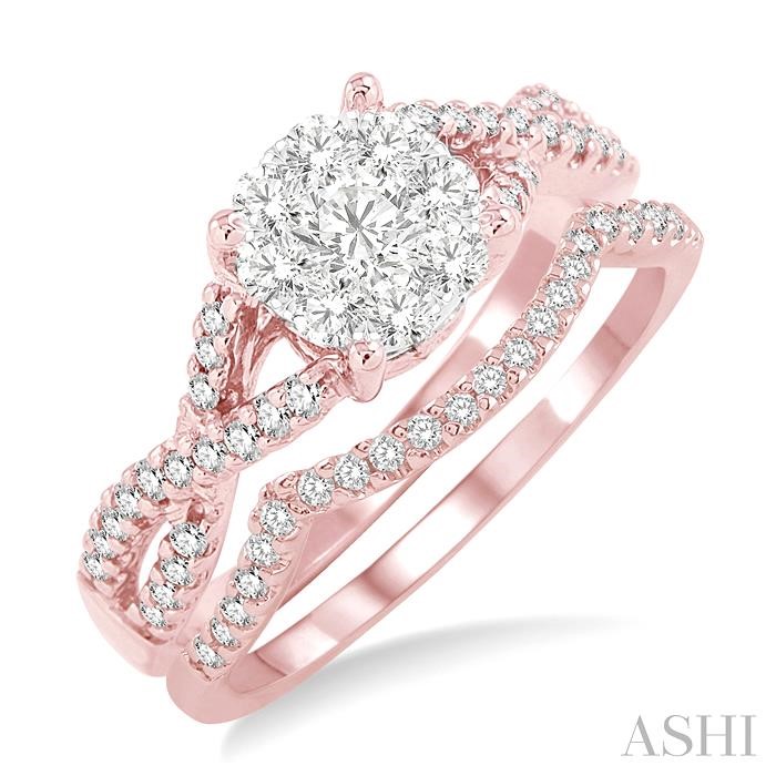 Round Shape Lovebright Diamond Wedding Set