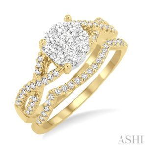 Round Shape Lovebright Diamond Wedding Set