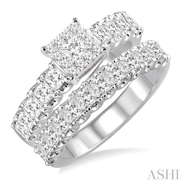 PRINCESS SHAPE LOVEBRIGHT DIAMOND WEDDING SET
