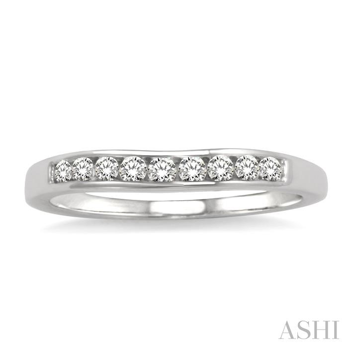 Channel Set Curved Diamond Wedding Band - Image 2