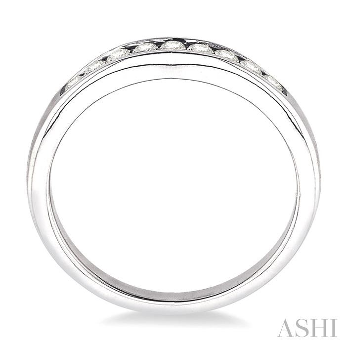 Channel Set Curved Diamond Wedding Band - Image 3
