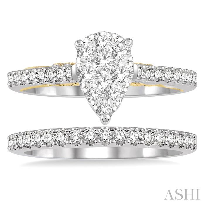 PEAR SHAPE LOVEBRIGHT DIAMOND WEDDING SET - Image 2