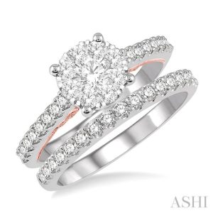 ROUND SHAPE LOVEBRIGHT DIAMOND WEDDING SET
