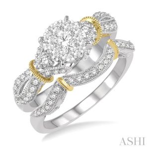 ROUND SHAPE LOVEBRIGHT DIAMOND WEDDING SET