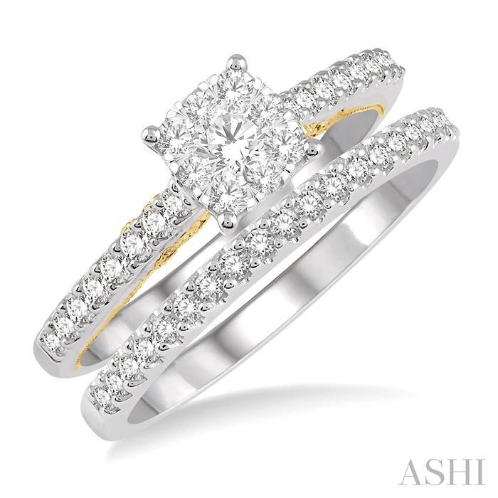 Cushion Shape Lovebright Diamond Wedding Set