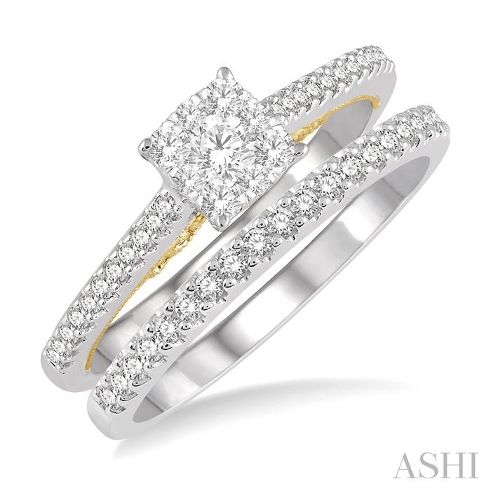 CUSHION SHAPE LOVEBRIGHT DIAMOND WEDDING SET