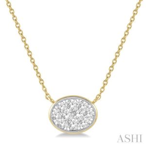 OVAL SHAPE LOVEBRIGHT ESSENTIAL DIAMOND NECKLACE