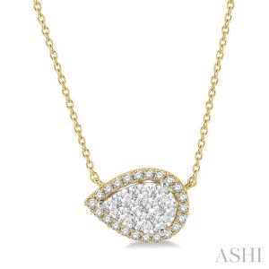 PEAR SHAPE LOVEBRIGHT ESSENTIAL DIAMOND NECKLACE