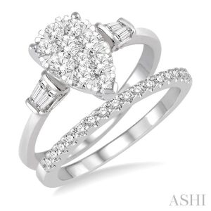 PEAR SHAPE LOVEBRIGHT DIAMOND WEDDING SET
