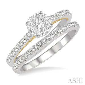 ROUND SHAPE LOVEBRIGHT DIAMOND WEDDING SET
