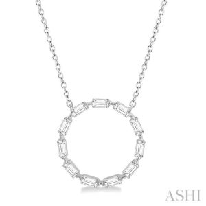 CIRCLE BAGUETTE DIAMOND NECKLACE