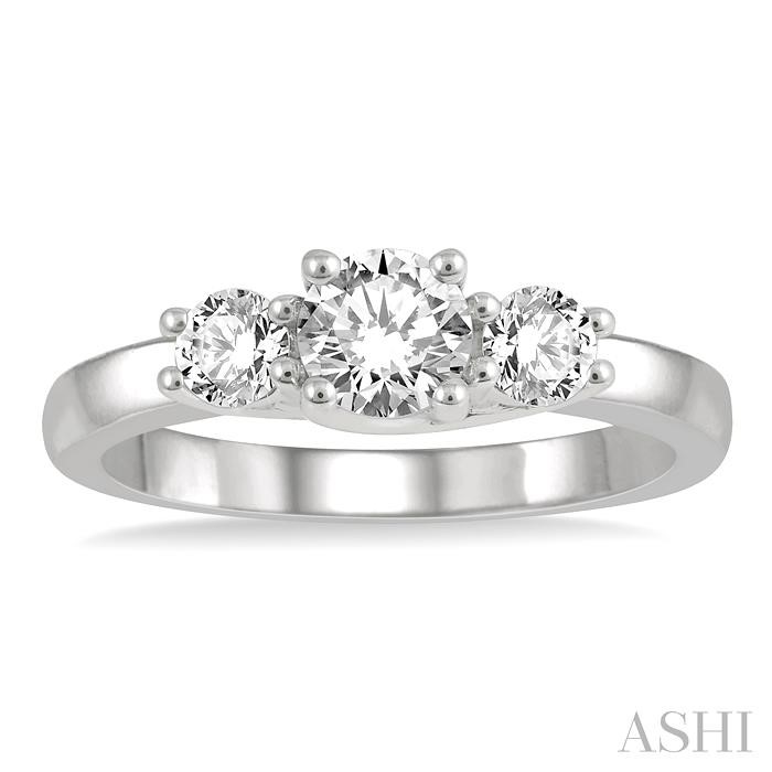 Round Shape Past Present & Future Diamond Engagement Ring - Image 2