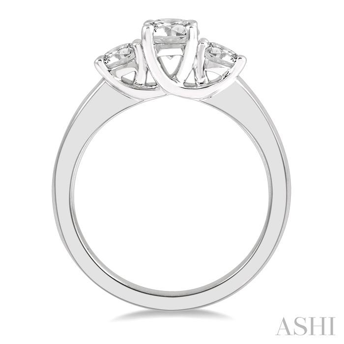 Round Shape Past Present & Future Diamond Engagement Ring - Image 3