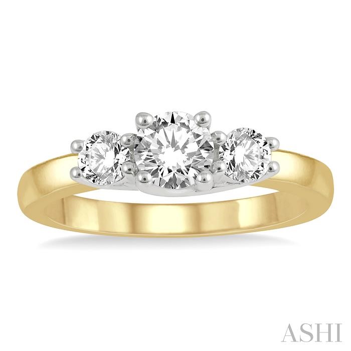 Round Shape Past Present & Future Diamond Engagement Ring - Image 2