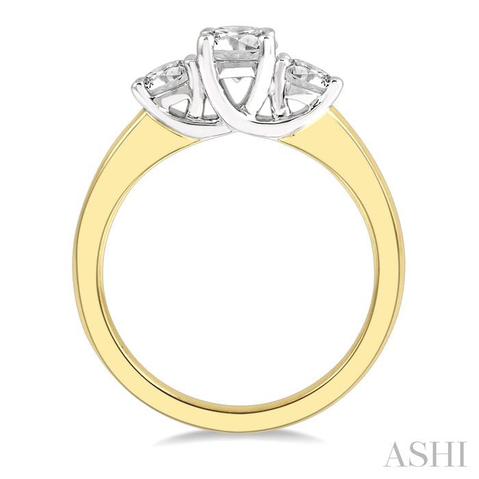 Round Shape Past Present & Future Diamond Engagement Ring - Image 3