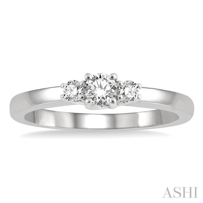 Round Shape Past Present & Future Diamond Engagement Ring - Image 2