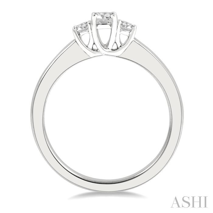 Round Shape Past Present & Future Diamond Engagement Ring - Image 3