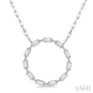CIRCLE BAGUETTE DIAMOND NECKLACE