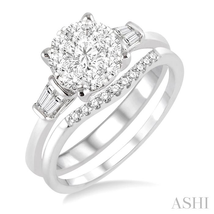 Round Shape Lovebright Diamond Wedding Set