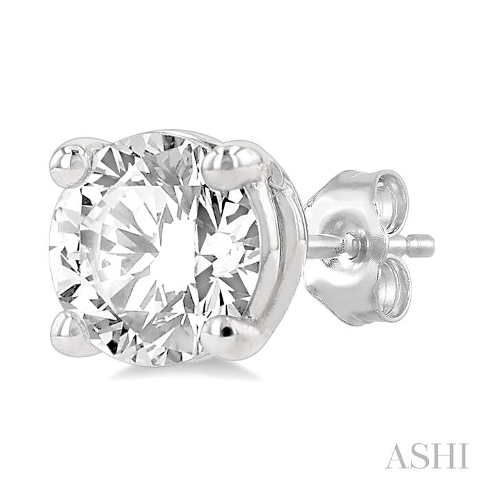 Round Shape Diamond Stud Earrings - Image 3