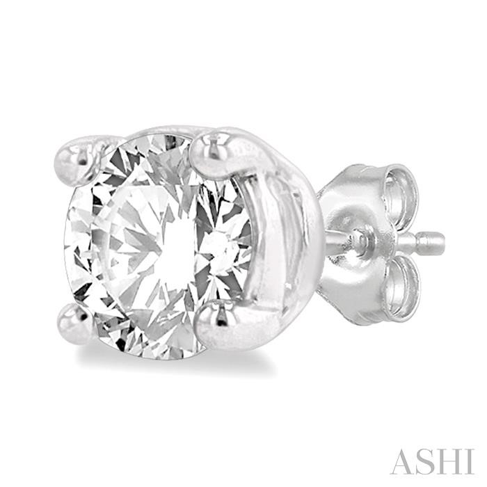 Round Shape Diamond Stud Earrings - Image 3