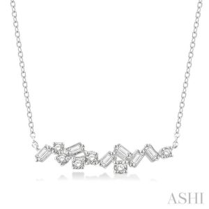 SCATTER BAGUETTE DIAMOND FASHION NECKLACE